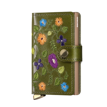 Secrid Premium Mini Wallet Stitch Floral Olive