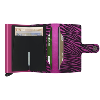 Farverig Secrid Miniwallet i zebra design.