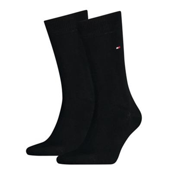 Klassiske og lækre 2 pak ensfarvet sokker fra Tommy Hilfiger i sort.