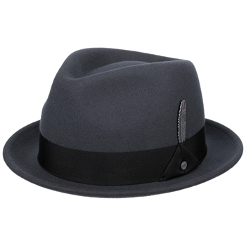 Smart Grå Fedora Hat fra Stetson.