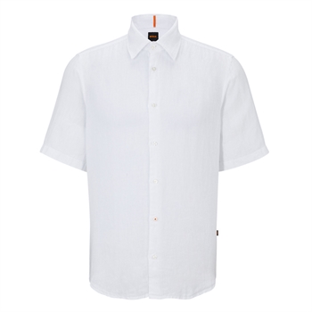 Klassisk og lækker hvid hør skjorte fra BOSS.