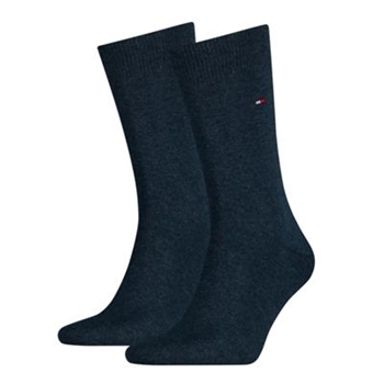 Klassiske og lækre 2 pak ensfarvet sokker fra Tommy Hilfiger i blå.