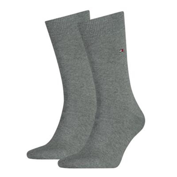 Klassiske og lækre 2 pak ensfarvet sokker fra Tommy Hilfiger i grå.