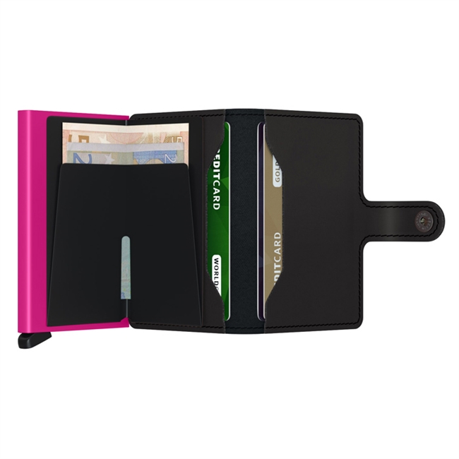 Secrid Mini Wallet Matte Black & Fuchsia