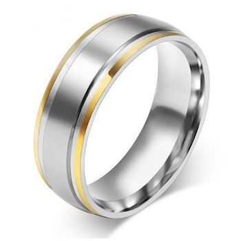 Herre Ring Steel & Gold