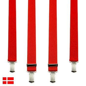 Røde Klassiske 140 cm Smalle H-Seler 4-Clips