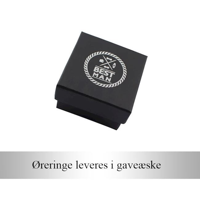 8mm Sort Stud Ørering