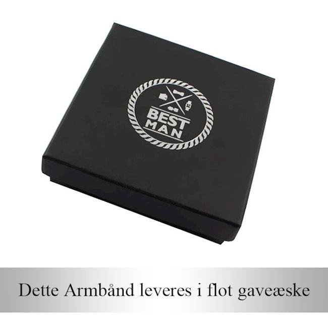 Armbånd Sort Flettet Læder & Stål