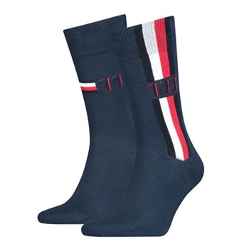 Tommy Hilfiger Iconic Stripe 2pak Sokker Navy