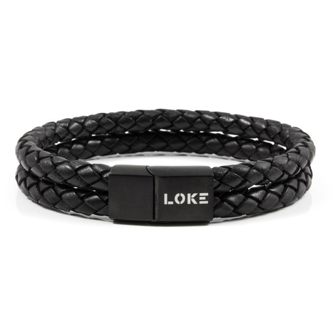 Loke Armbånd Twin Læder Sort