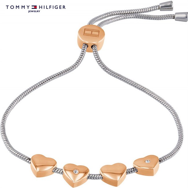 Tommy Hilfiger Hjerte Armbånd Rosa & Stål