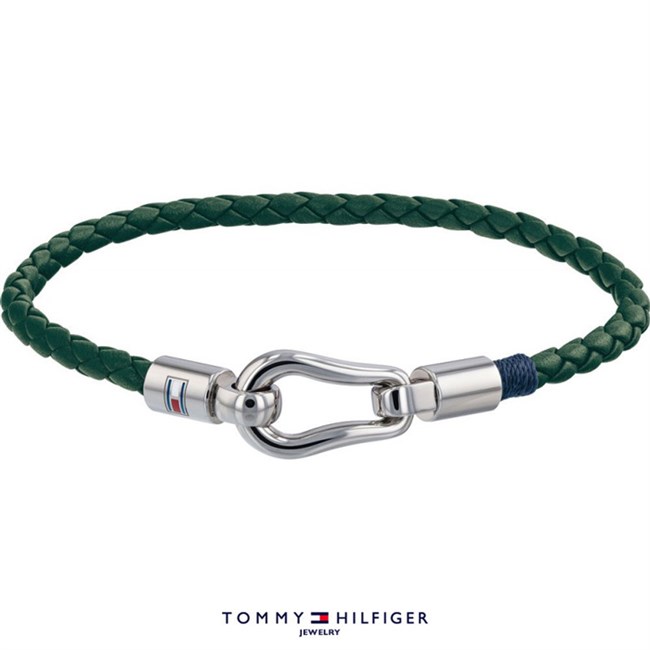 Tommy Hilfiger Armbånd Grønt Læder 4 mm