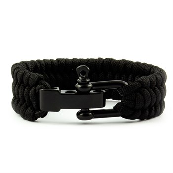 Armbånd Paracord Sort med Sort lås