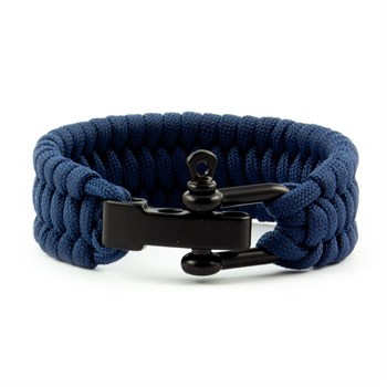 Armbånd Paracord Navy Blå med Sort lås