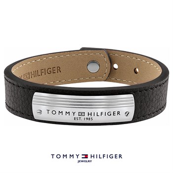 Tommy Hilfiger Armbånd Sort Læder & Stål