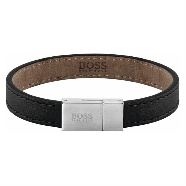 Hugo Boss Armbånd Essentials Sort læder