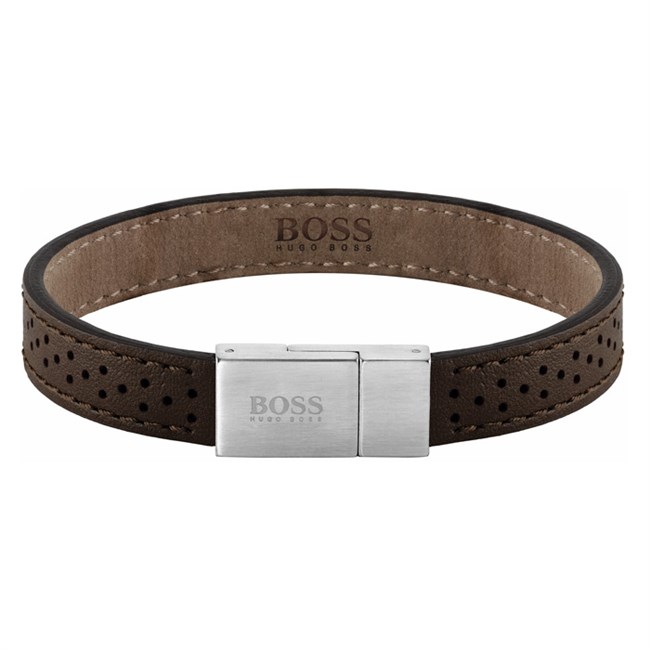 Hugo Boss Armbånd Essentials Brunt læder