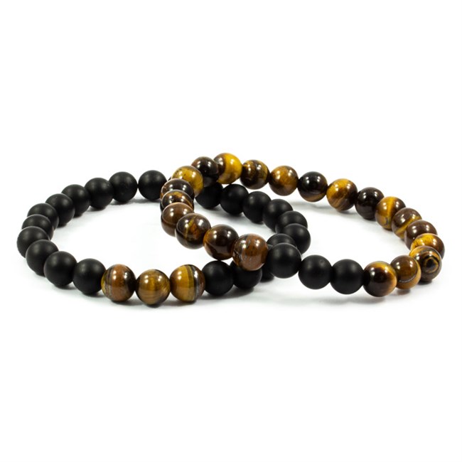 Armbånd Stone Agat & Brun Tiger Eye