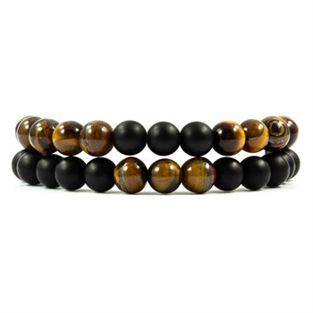 Armbånd Stone Agat & Brun Tiger Eye