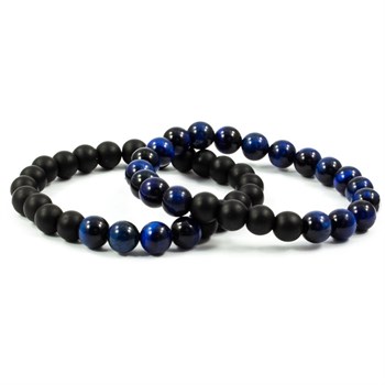 Armbånd Stone Agat & Blå Tiger Eye