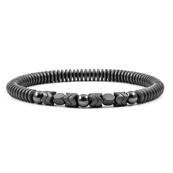 Armbånd Mat Grå Hermatite Sten