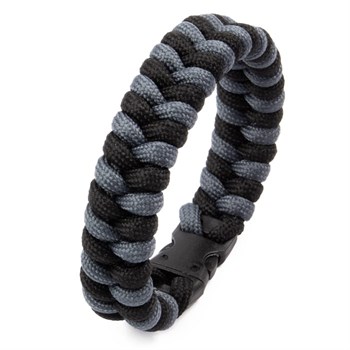 Armbånd Paracord 16mm Semi Wide Sort & Grå