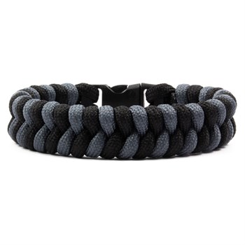 Armbånd Paracord 16mm Semi Wide Sort & Grå