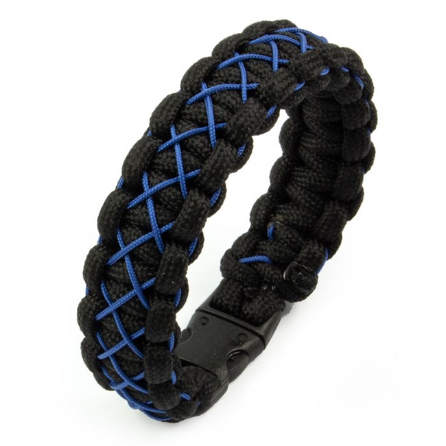 Armbånd Paracord Semi Wide Sort & Blå