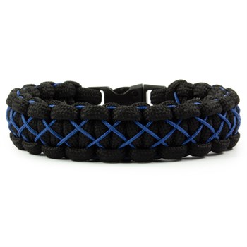 Armbånd Paracord Semi Wide Sort & Blå