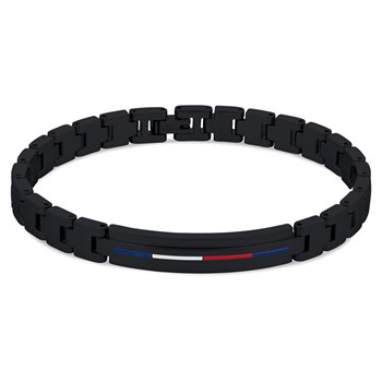 Tommy Hilfiger Armbånd Sort Lænke Med Logo