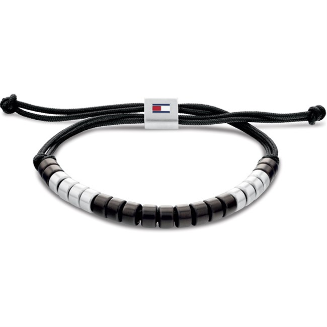 Tommy Hilfiger Matte Stål & Sort Perle Armbånd