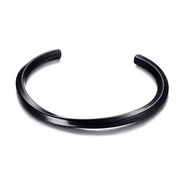 Herre Armbånd Steel Black Twist