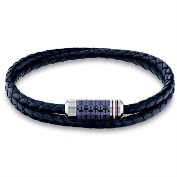 Tommy Hilfiger Dobbelt Armbånd Mørkeblåt Læder