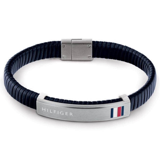 Snoet Læderarmbånd Tommy Hilfiger Mørkeblå