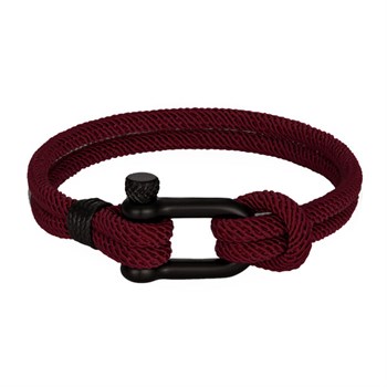 Dobbelt Nylon Armbånd Bordeaux