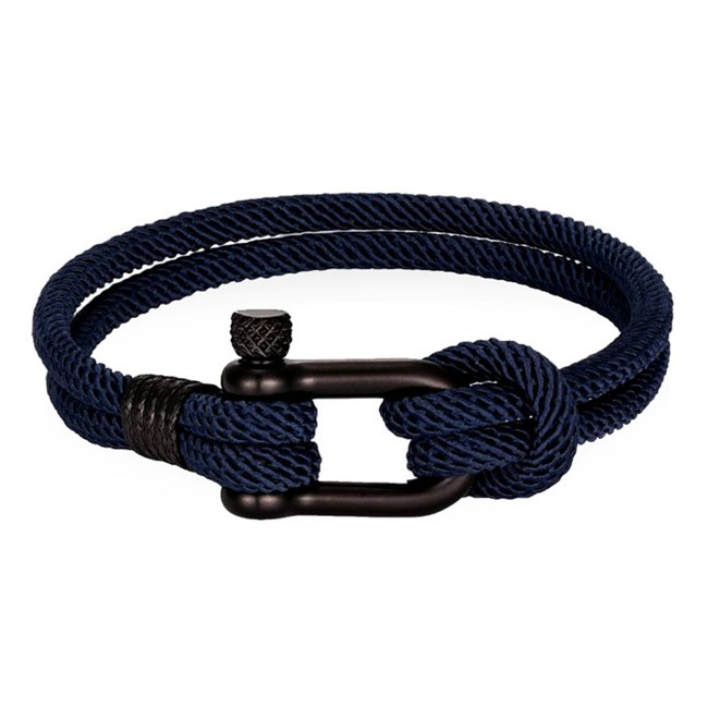 Dobbelt Nylon Armbånd Navy Blå