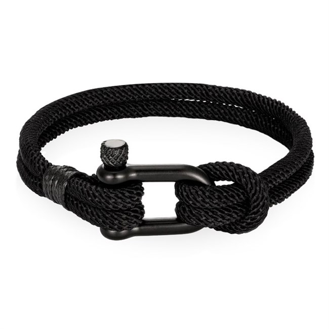 Dobbelt Nylon Armbånd Sort