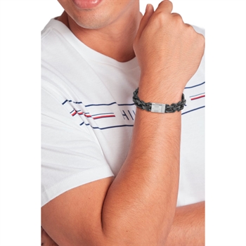 Tommy Hilfiger Armbånd Flettet Rustikt Læder Grå