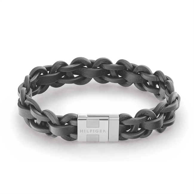 Tommy Hilfiger Armbånd Flettet Rustikt Læder Grå