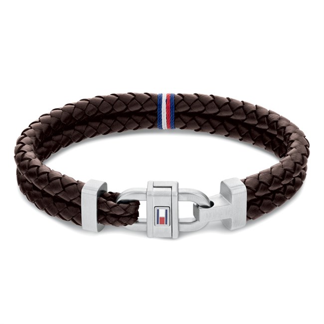 ommy Hilfiger Armbånd Duo Mørkebrun Flettet 