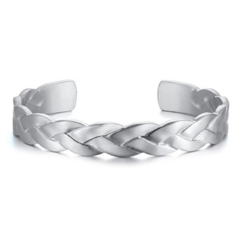 Silver Steel Braided Herre Armbånd