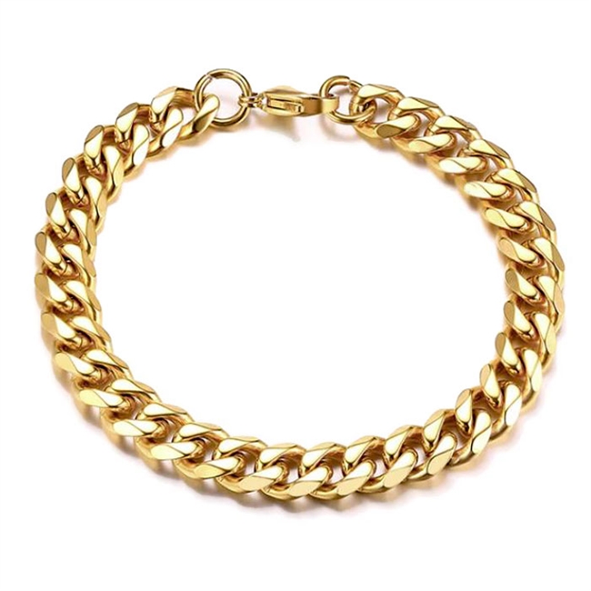 Gold Steel Herre Armbånd 9mm