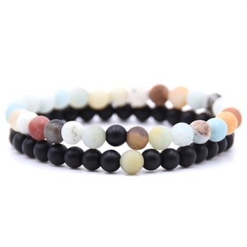 Herre Armbånd Honey Natural Sten 2 stk