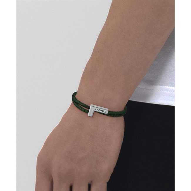 Lacoste Swarm Grønt Dobbelt Læder Armbånd