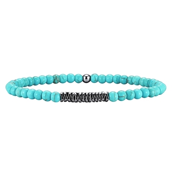 Armbånd Turquois Perler & Stål