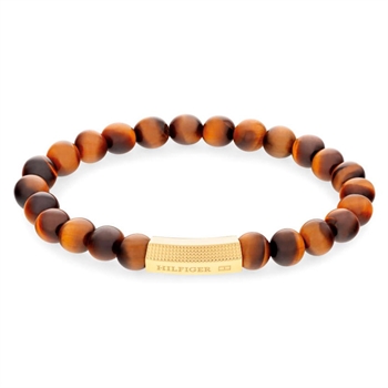 Flot Tiger-eye perle armbånd fra Tommy Hilfiger.