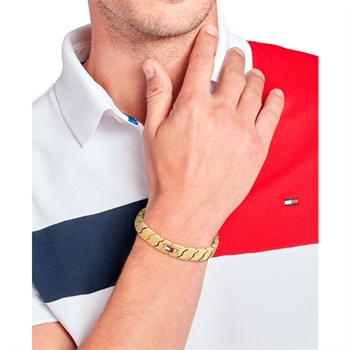 Moderne guldtonet armbånd med logo fra Tommy Hilfiger