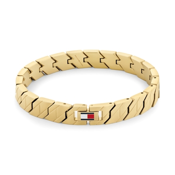Moderne guldtonet armbånd med logo fra Tommy Hilfiger