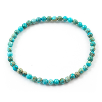 Perle Armbånd Turquoise 4 mm