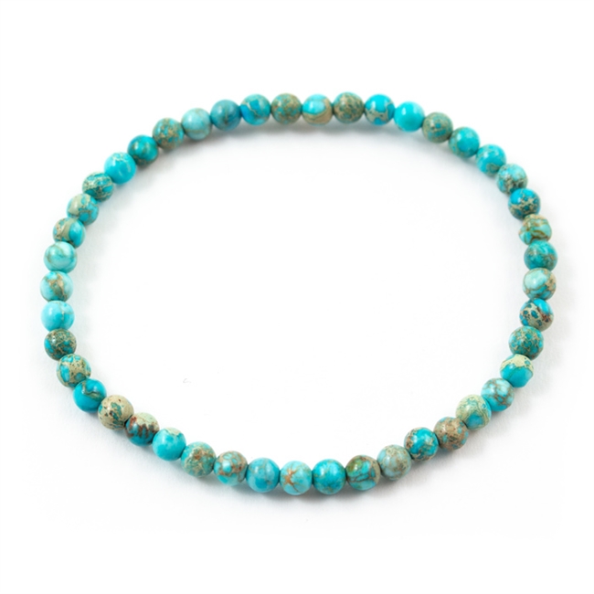 Perle Armbånd Turquoise 4 mm